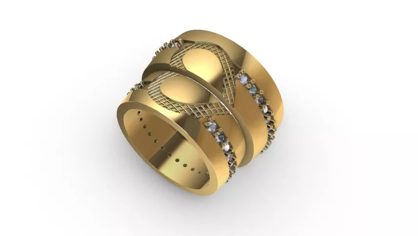 heart-shaped wedding rings - Argollas que forman un corazon 3D print model