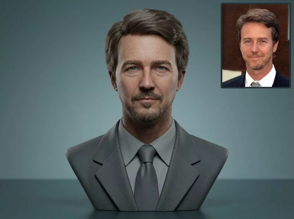 Edward Norton 3D Printable Bust 3D print model