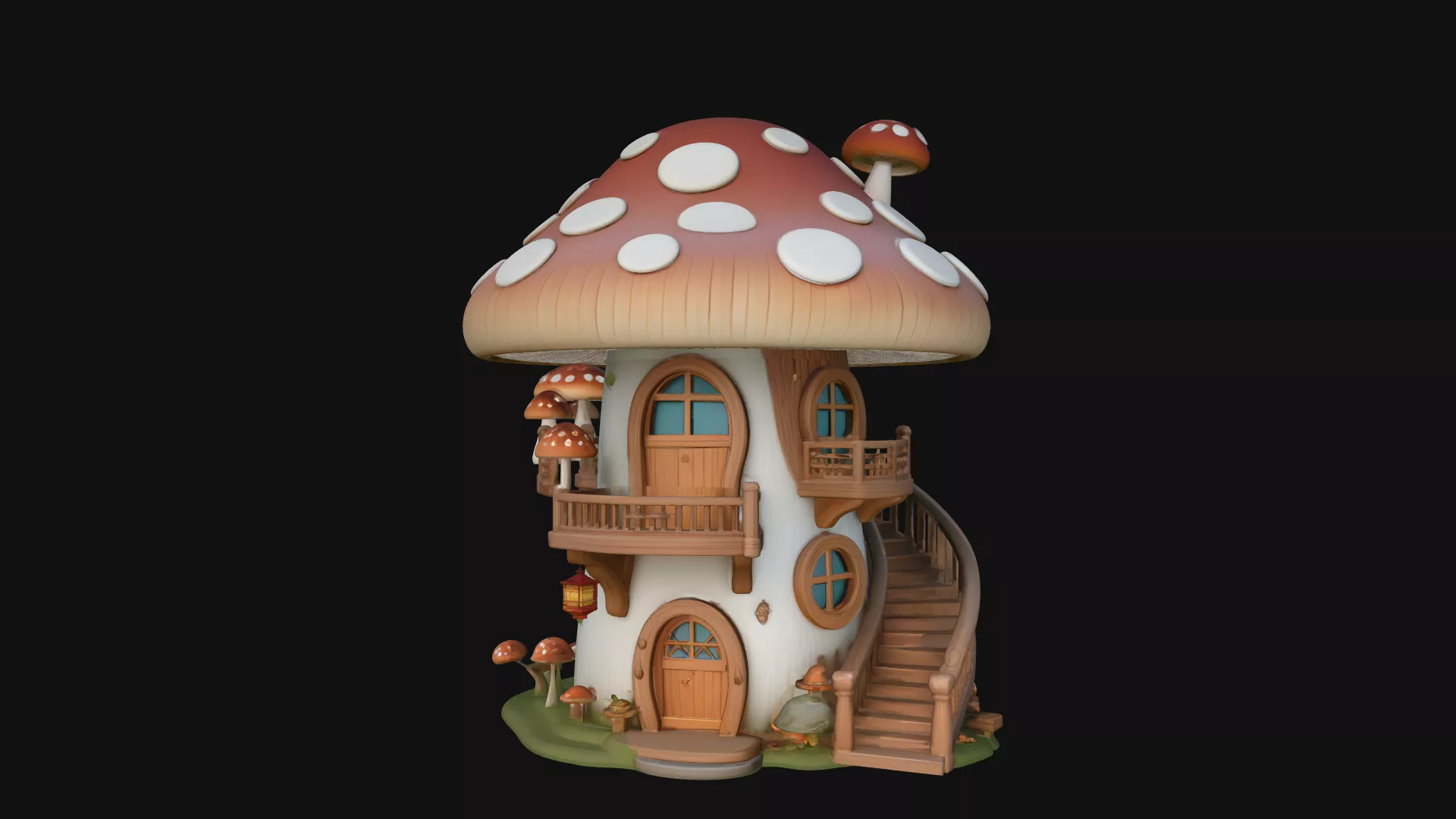 Mushroom Fairy House Model Design 10 - 3D Print Model 3D print model