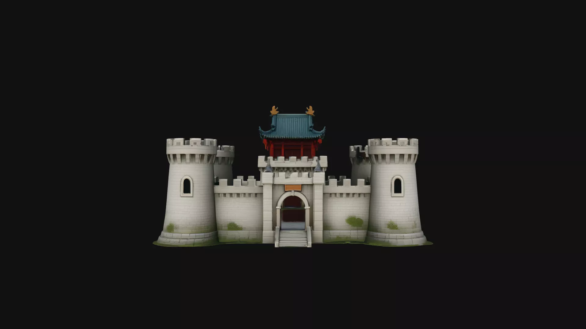 Walled Castle Keep Model Design 1 - 3D Print Model 3D print model
