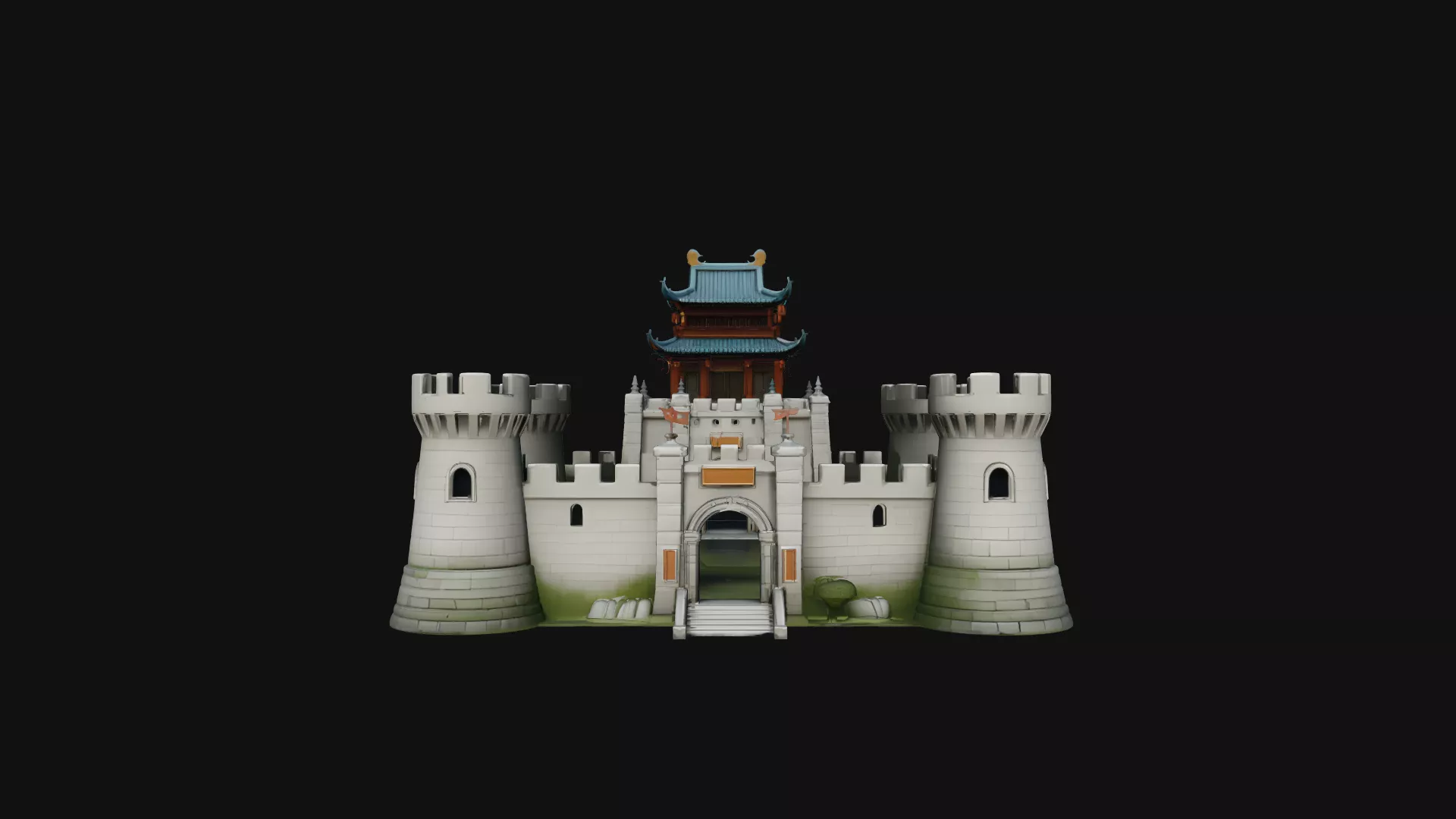 Walled Castle Keep Model Design 2 - 3D Print Model 3D print model
