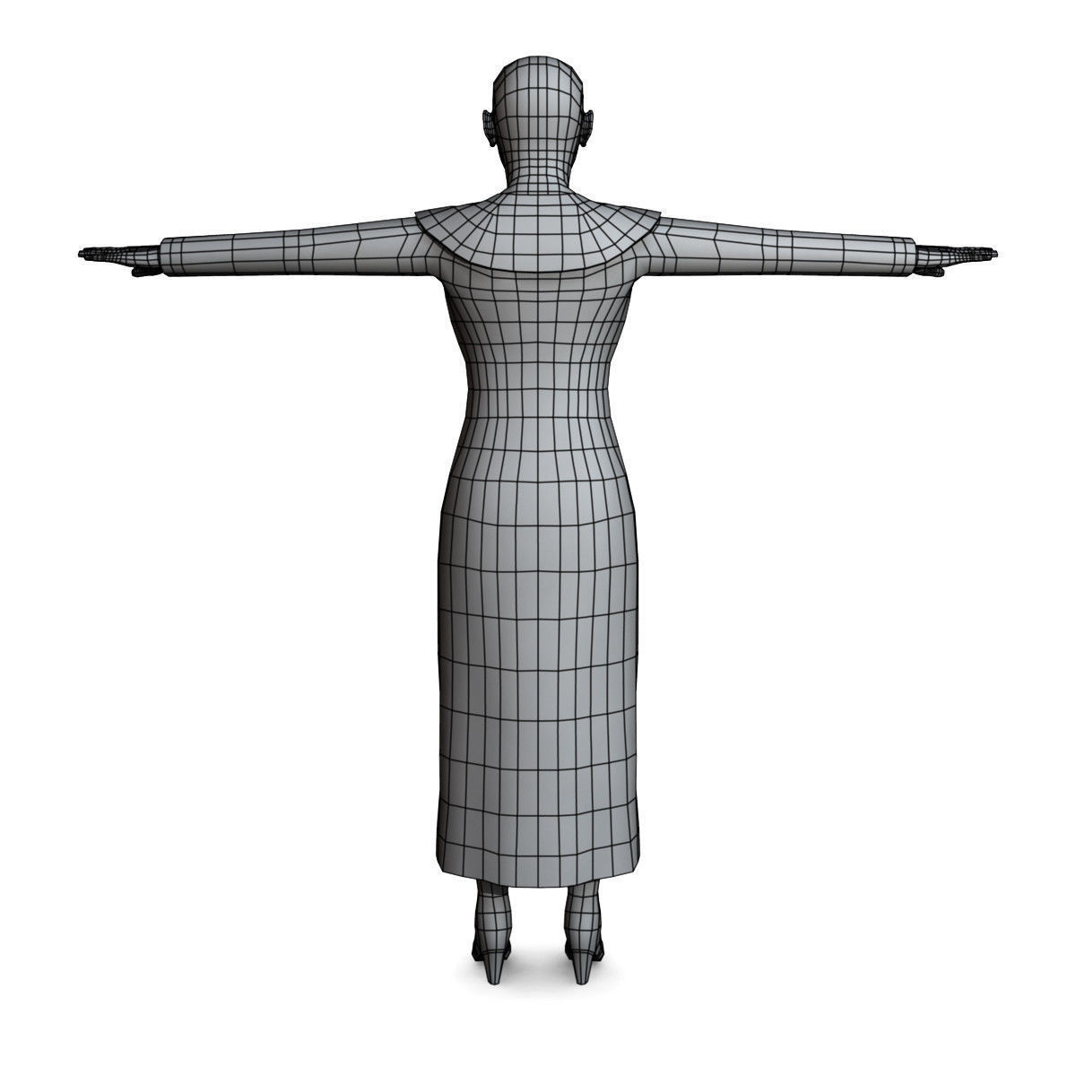 Casual Female 02 Low-poly 3D model_10