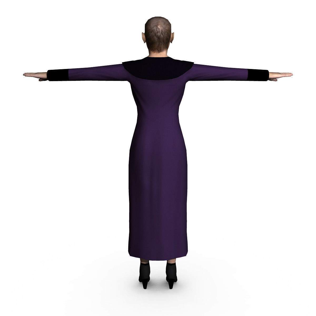 Casual Female 02 Low-poly 3D model_3