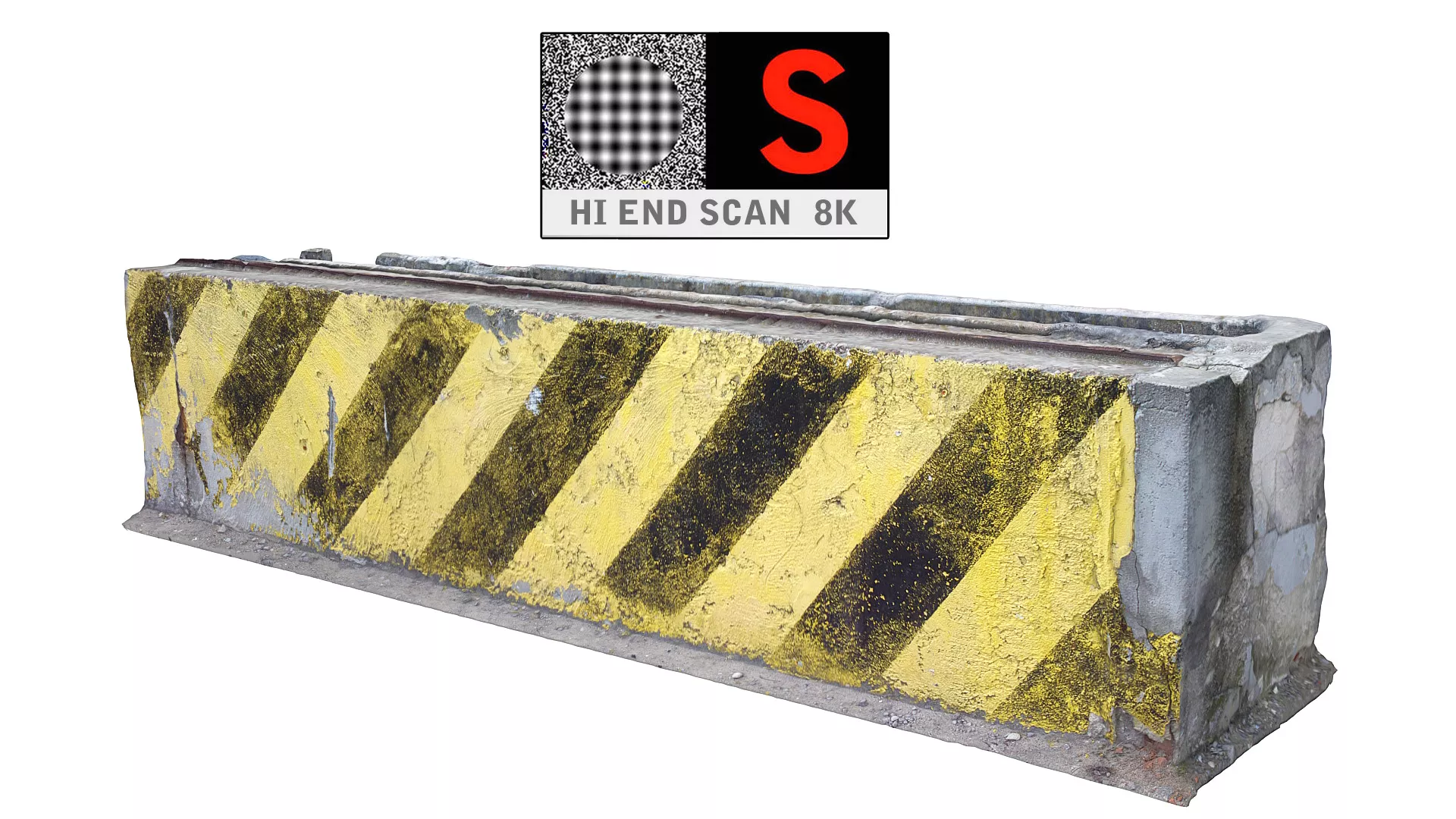 Traffic barrier Scan 8K Low-poly 3D model