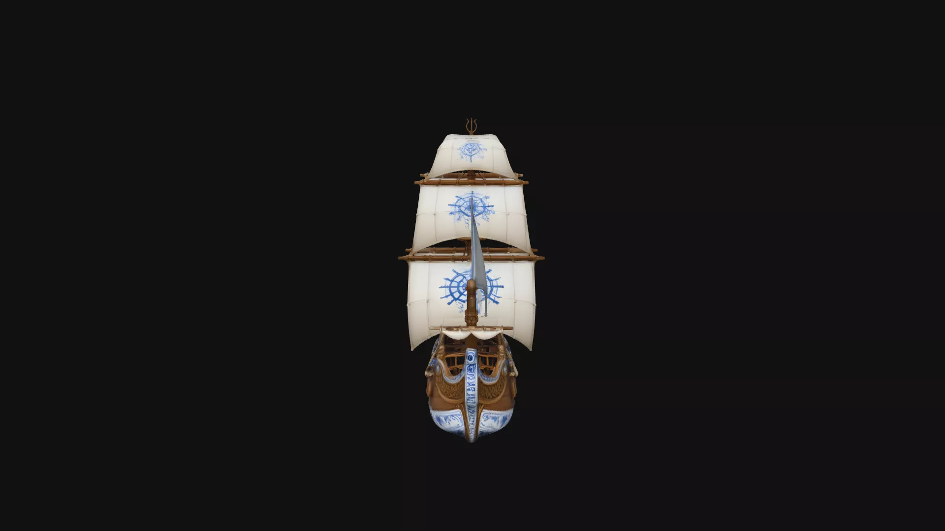 Porcelain Sailing Ship Model Design 2 - 3D Print Model 3D print model