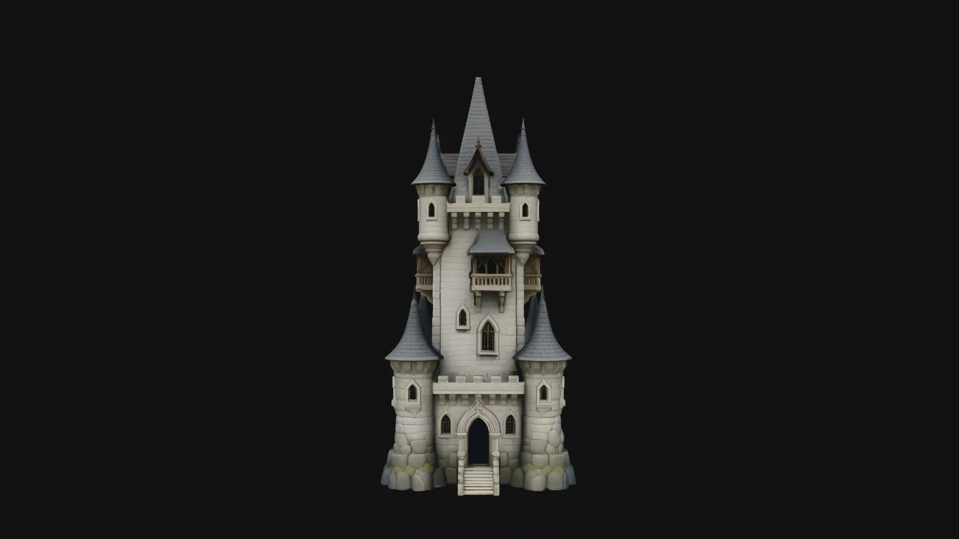 Tall Fairytale Castle Tower Model Design 4 - 3D Print Model 3D print model