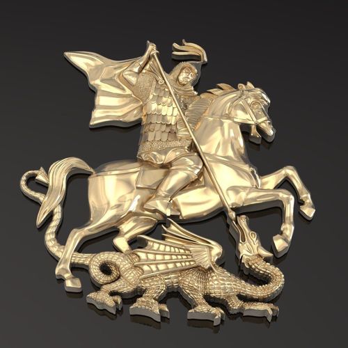 Battle of the knight with the dragon 044 3D print model