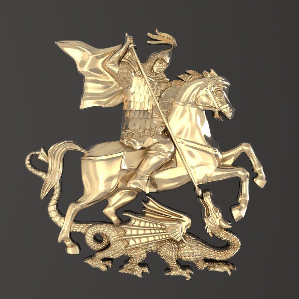 Battle of the knight with the dragon 044 3D print model_1