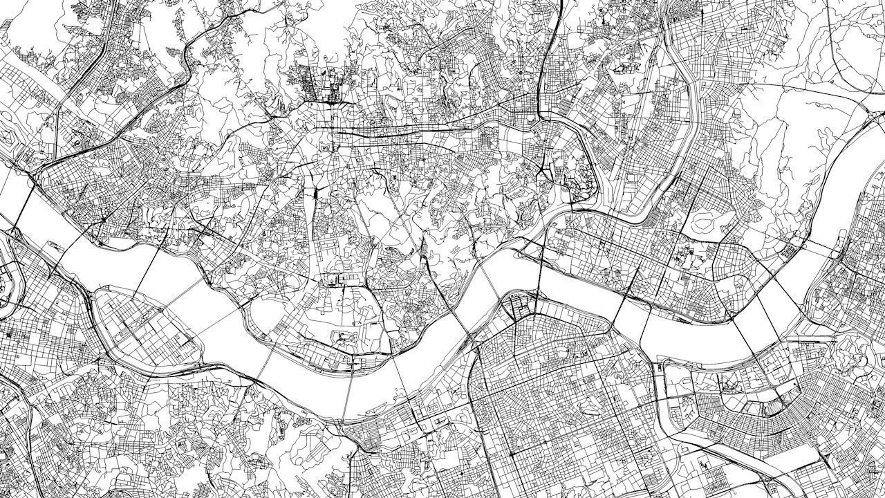Seoul Road Network and Streets 3D model_9