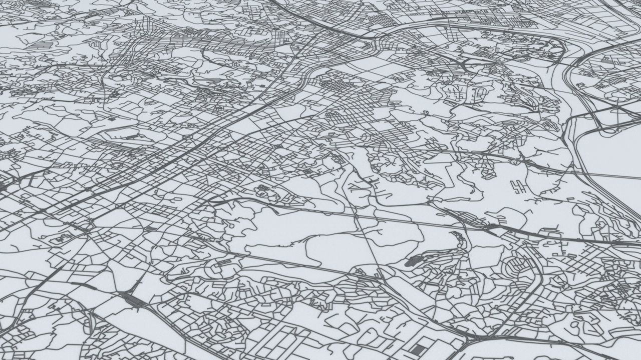 Seoul Road Network and Streets 3D model_3