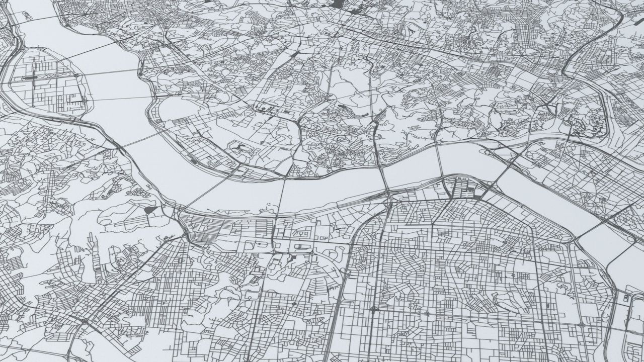 Seoul Road Network and Streets 3D model_2