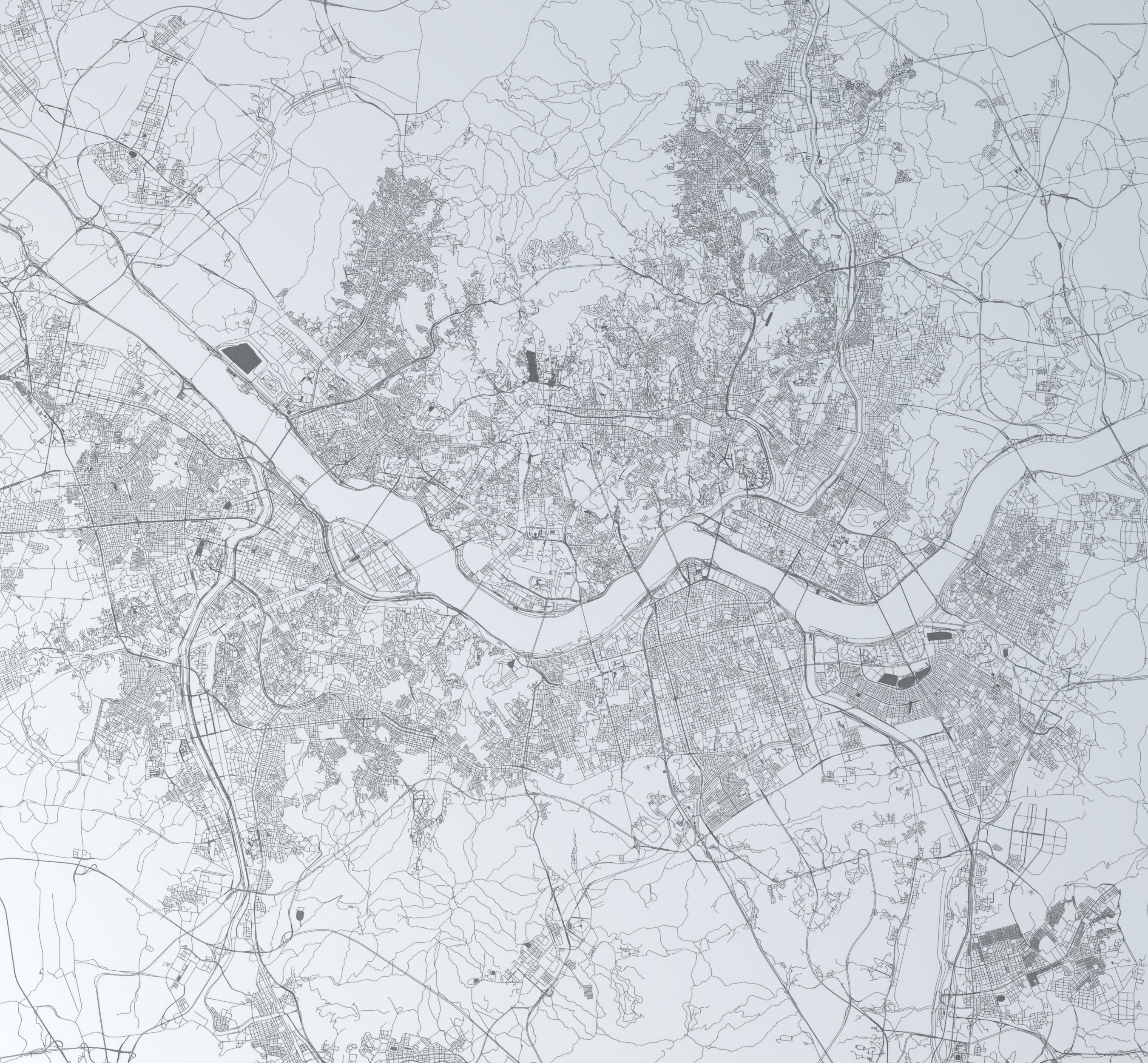 Seoul Road Network and Streets 3D model_4