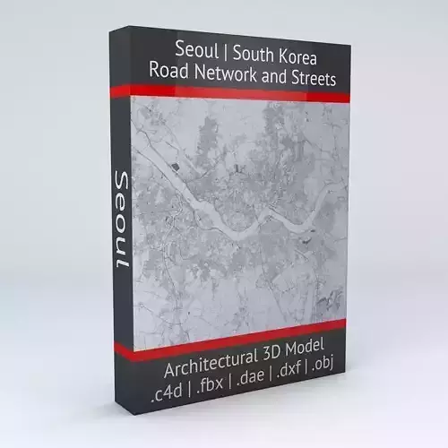 Seoul Road Network and Streets 3D model Seoul Road Network and Streets 3D model