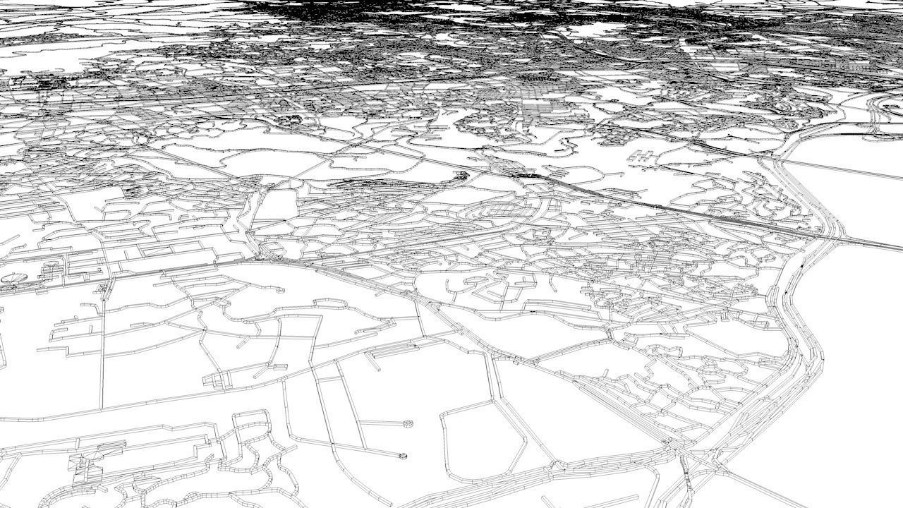 Seoul Road Network and Streets 3D model_10