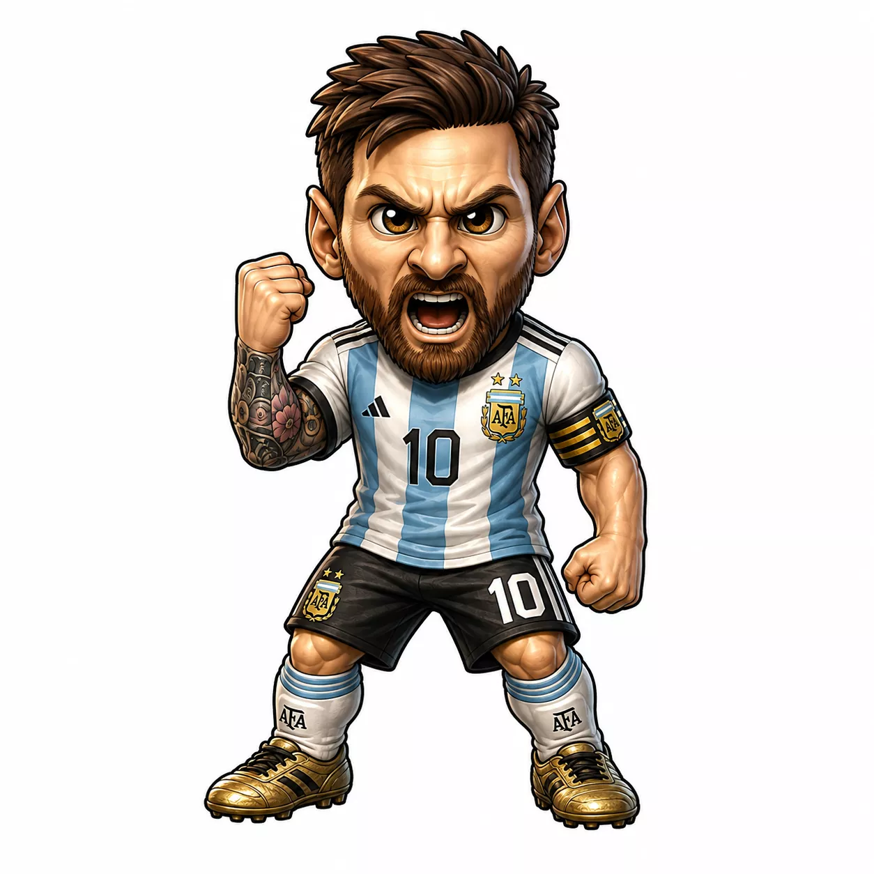 Lionel Messi Argentina Number 10 Printable Character Figure STLs 3D print model