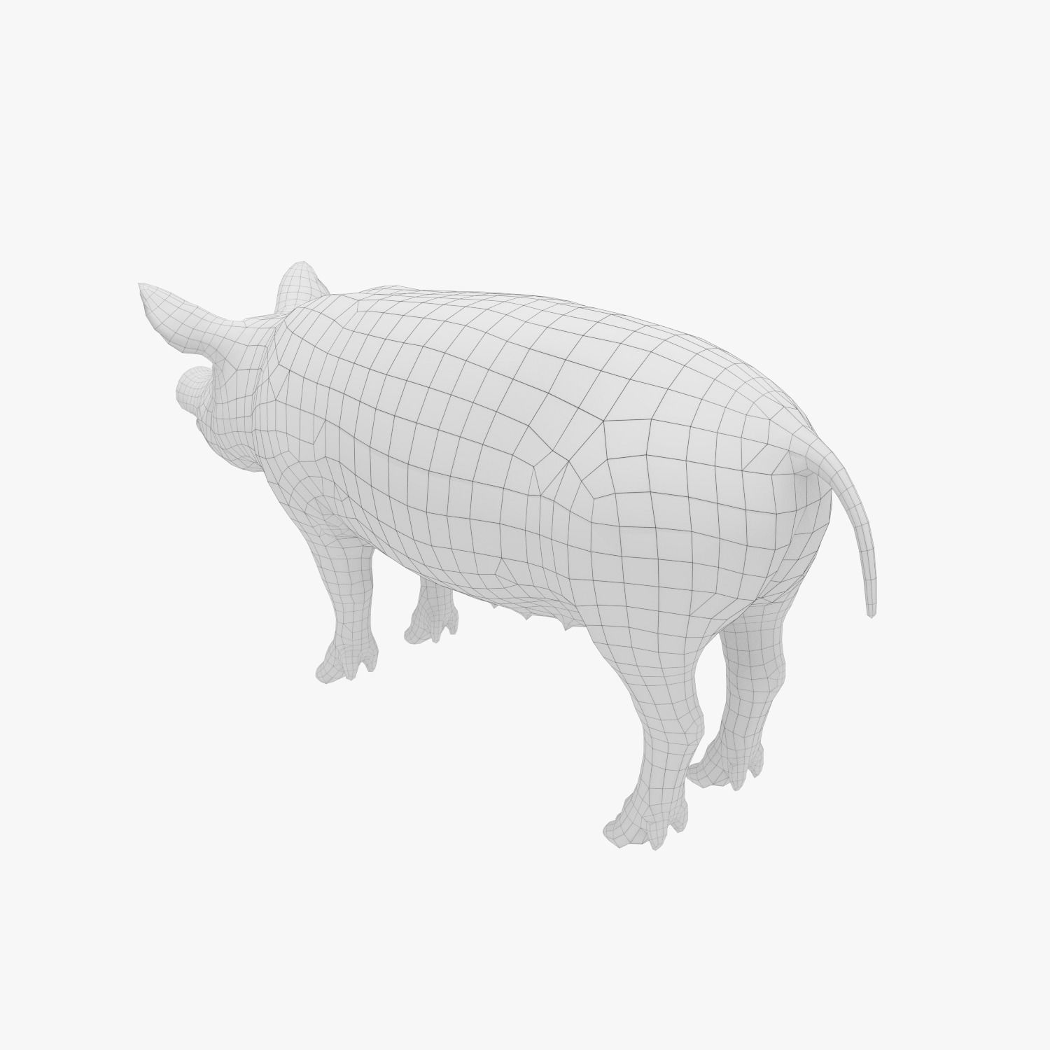 Pig - Realistic Low-poly 3D model_5