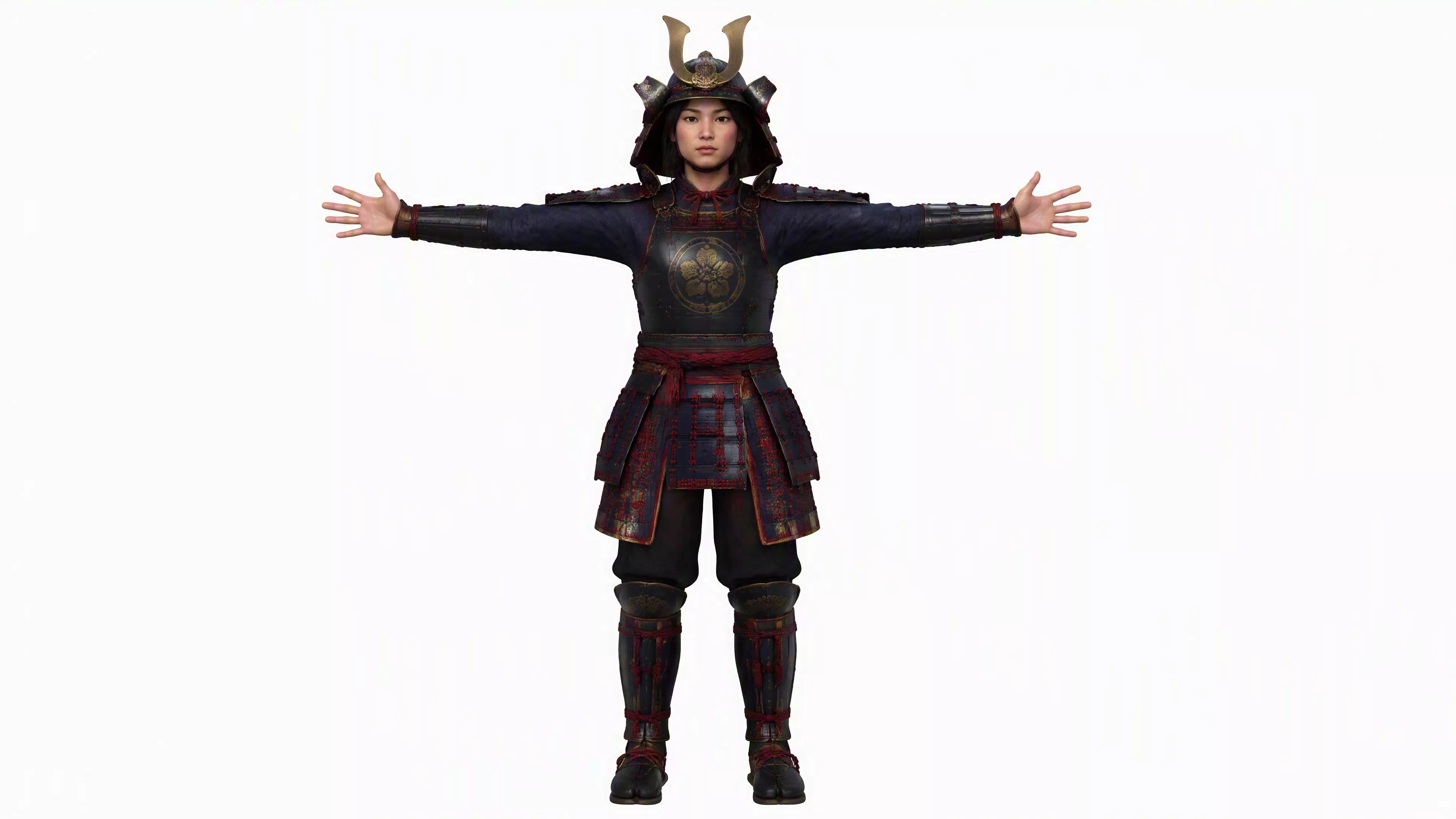 Amurai Cavalry 3D Character Fully Rigged Game Ready Low-poly 3D model