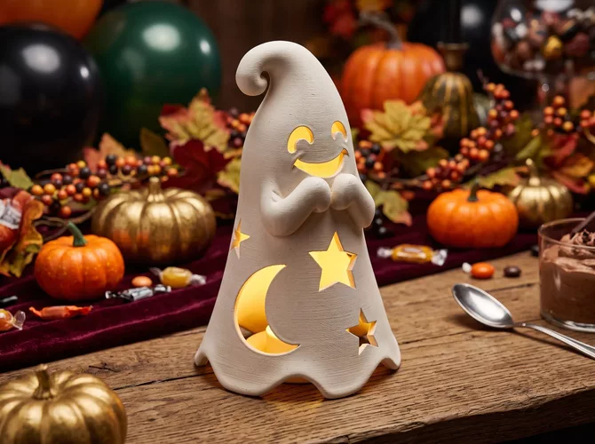 Ghost Lantern STL Halloween LED Lamp And Party Decor