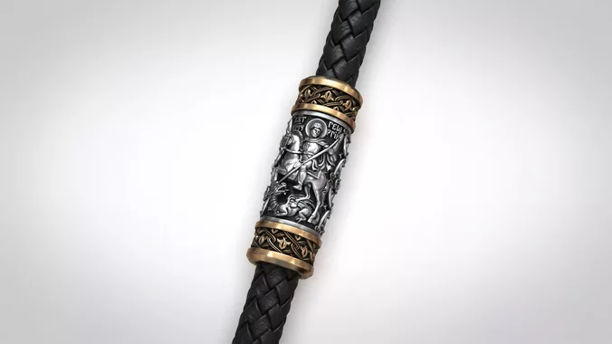 Saint George Slaying the Dragon Christian Orthodox Bead