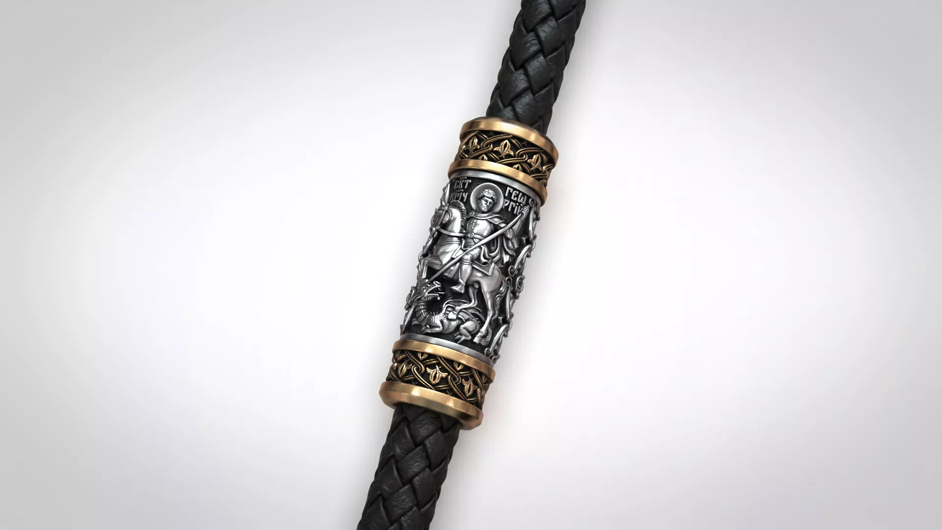 Saint George Slaying the Dragon Christian Orthodox Bead 3D print model