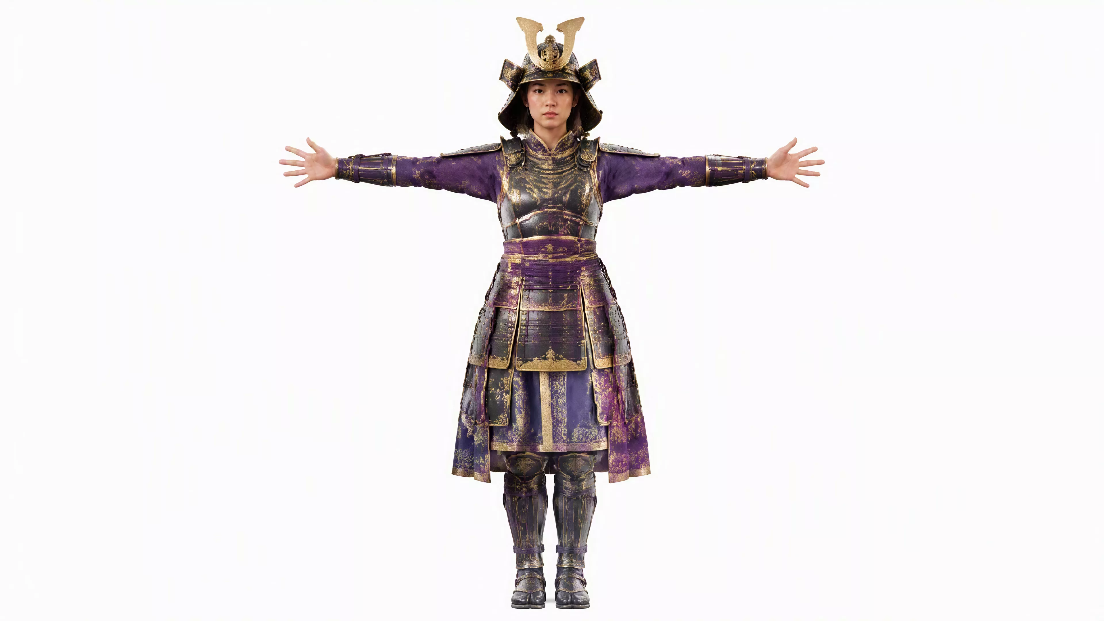 Amurai Commander 3D Character Fully Rigged Game Ready Low-poly 3D model