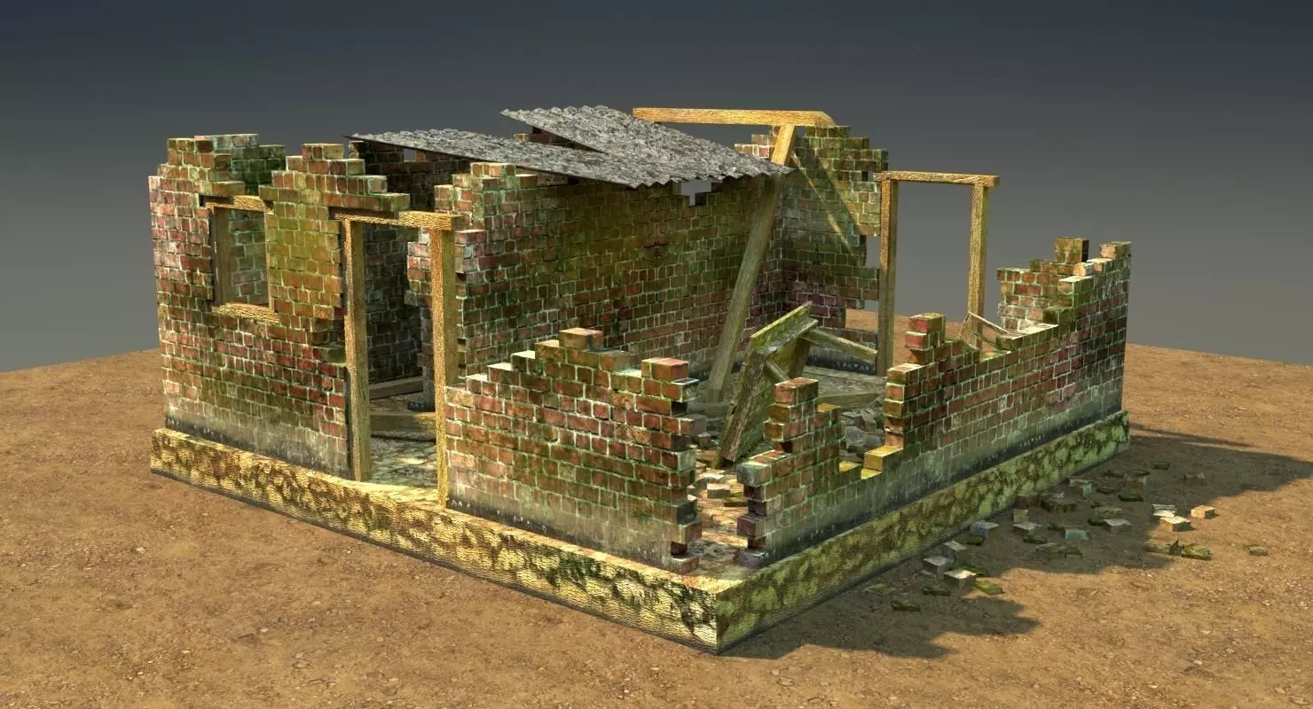 Abandoned House Low-poly 3D model