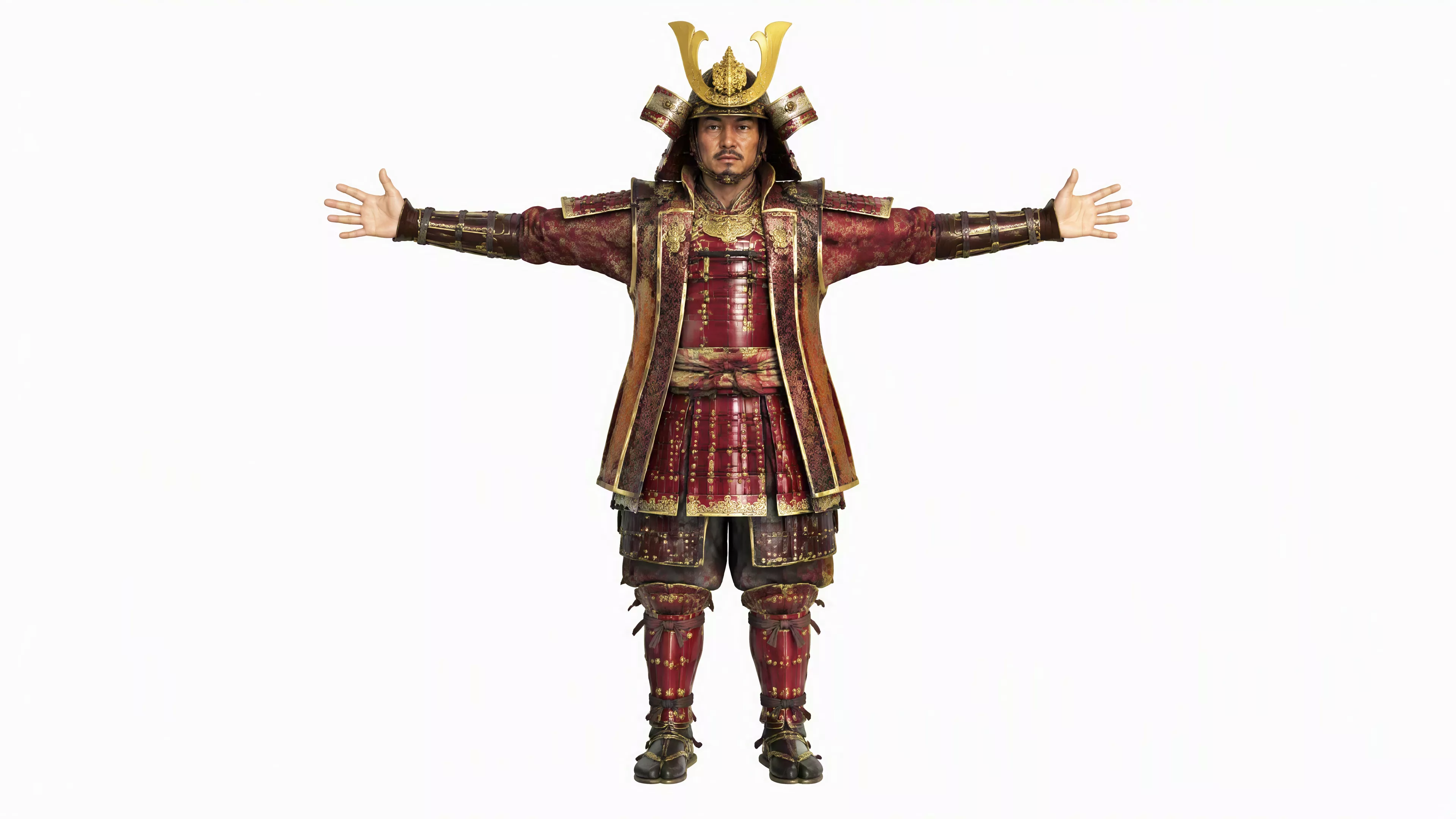 Amurai Daimyo 3D Character Fully Rigged Game Ready Low-poly 3D model