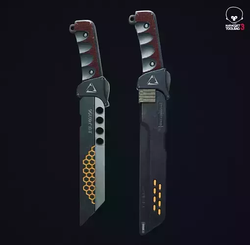 futuristic Knife sword for game Low-poly 3D model