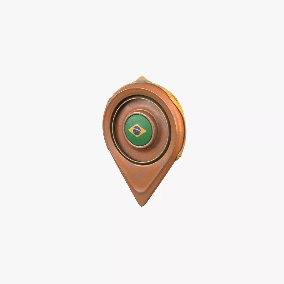 Brazil Flag Icon Low-poly 3D model