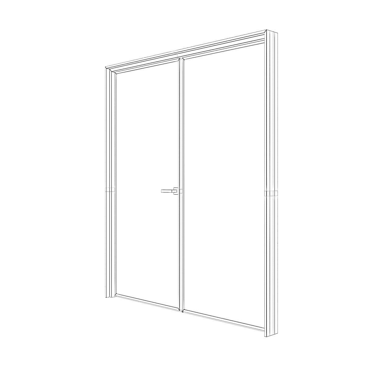 Double Glass Door 3D model_7