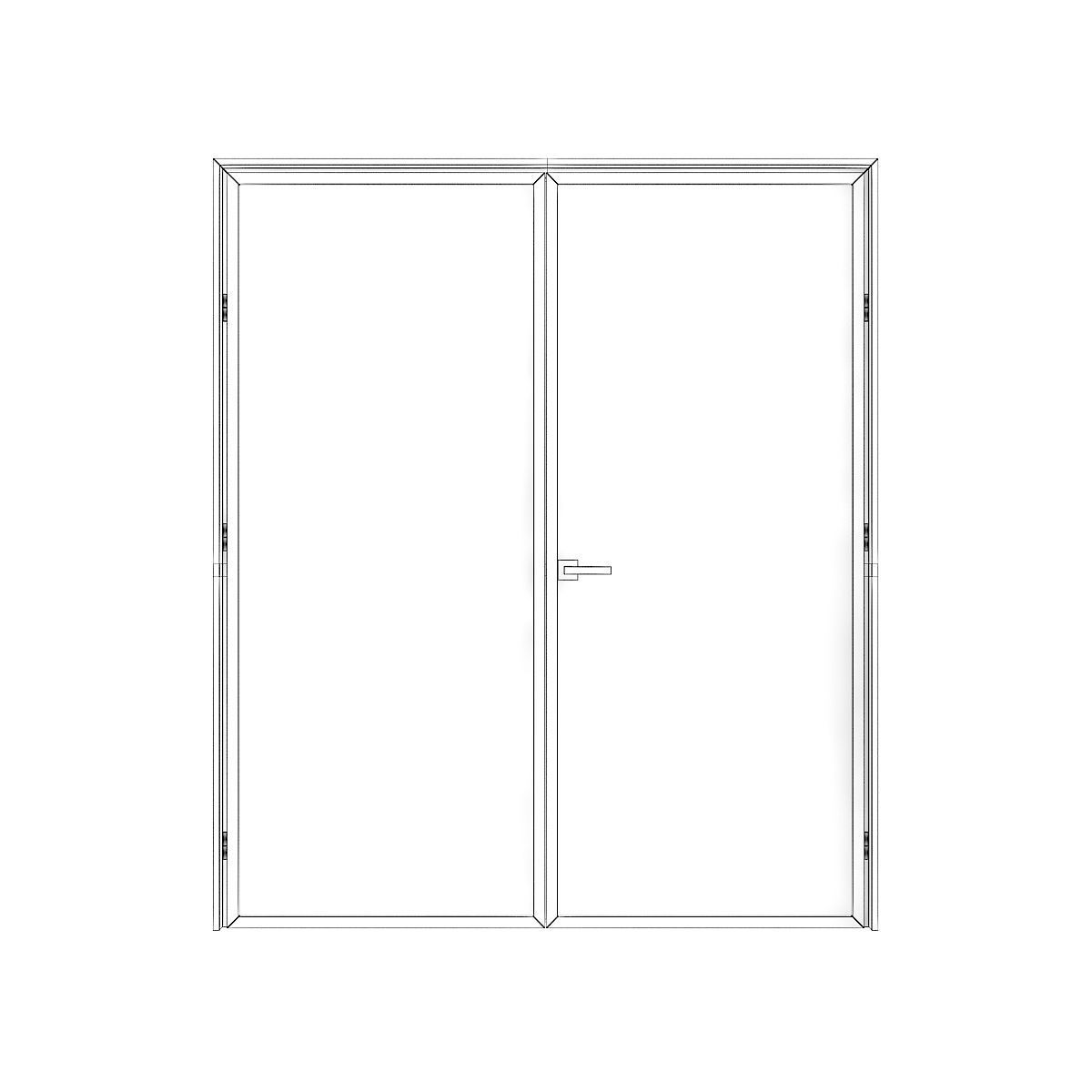 Double Glass Door 3D model_6