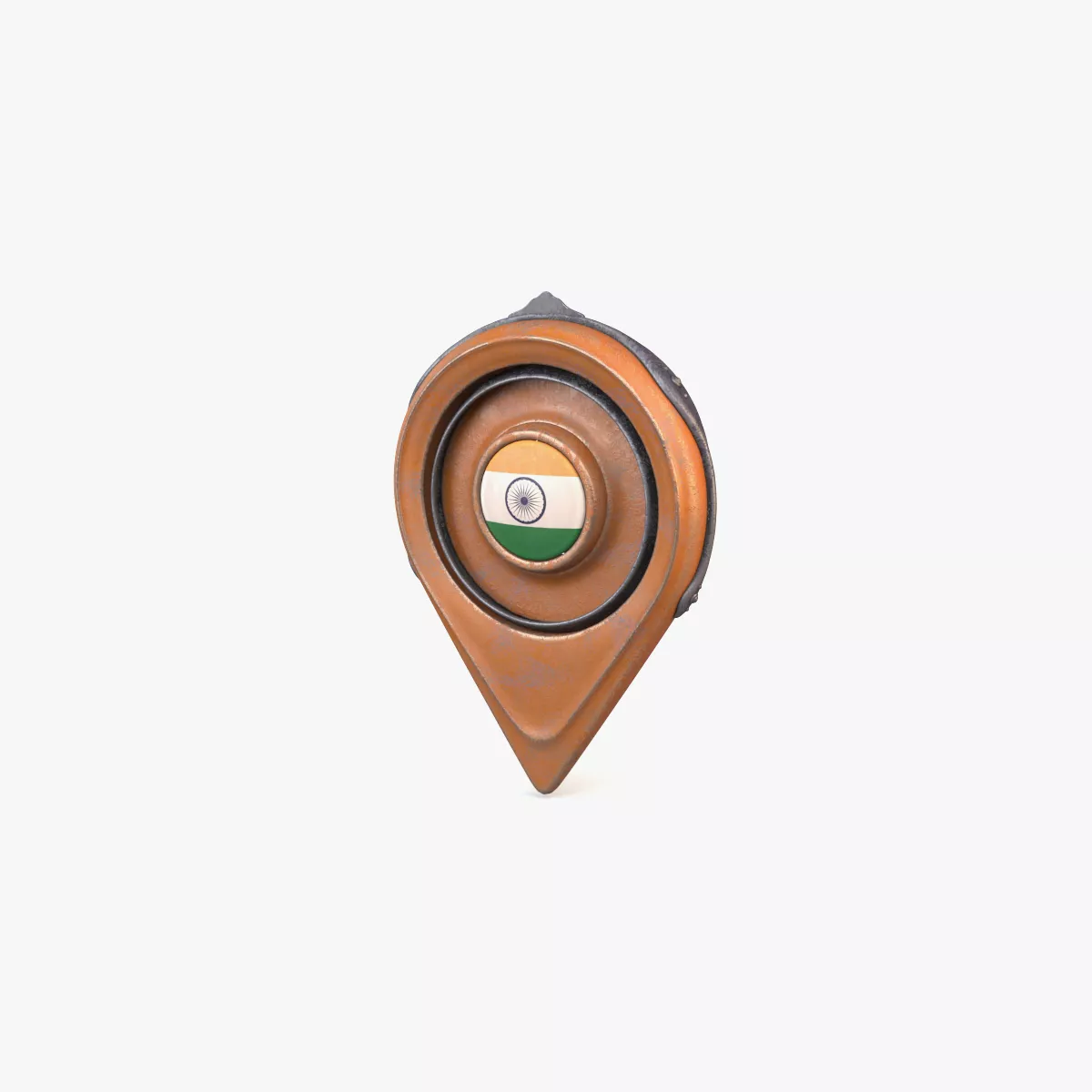 India Flag Icon Low-poly 3D model
