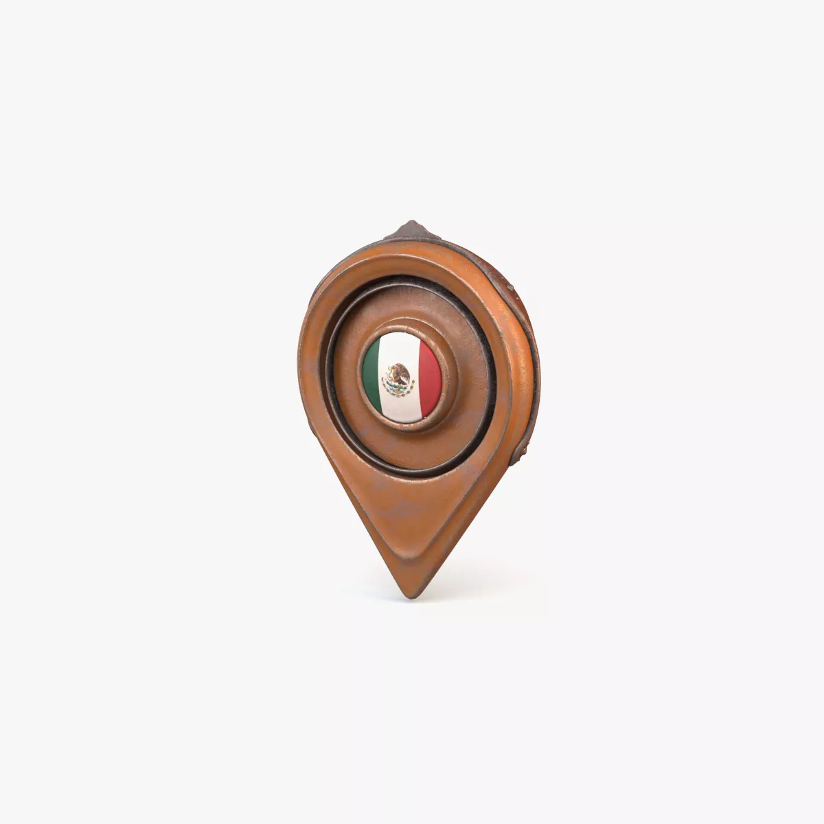 Mexico Flag Icon Low-poly 3D model