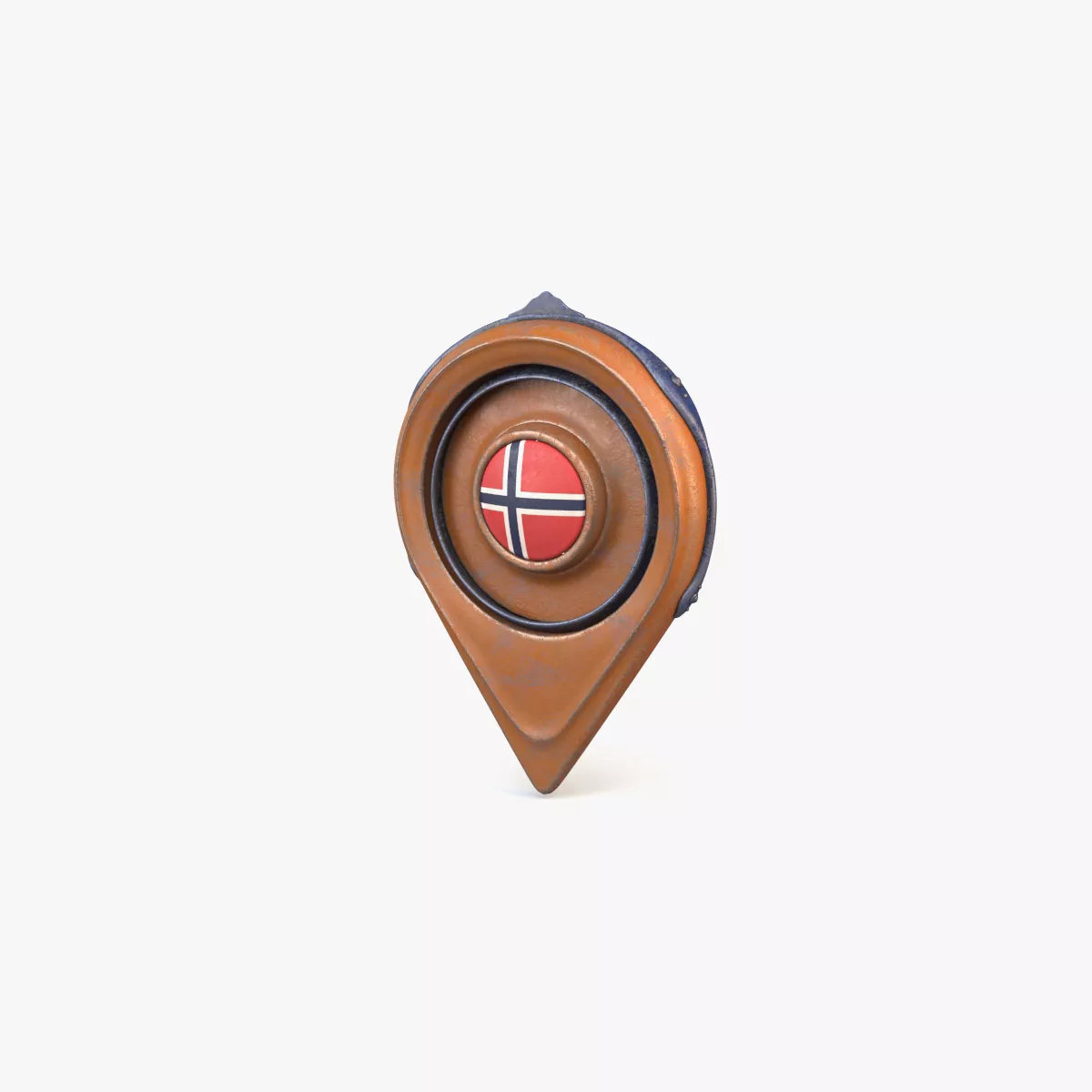 Norway Flag Icon Low-poly 3D model
