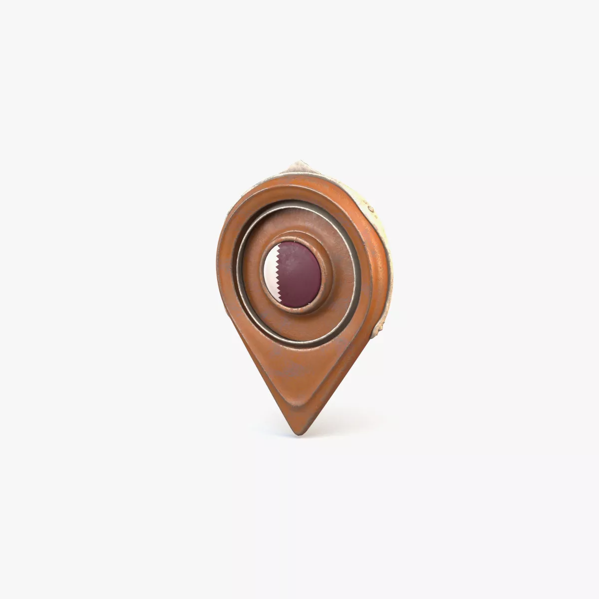 Qatar Flag Icon Low-poly 3D model
