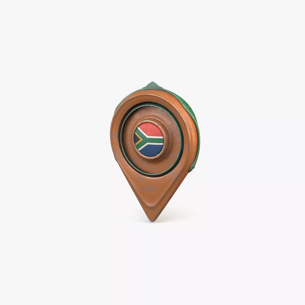 SouthAfrica Flag Icon Low-poly 3D model