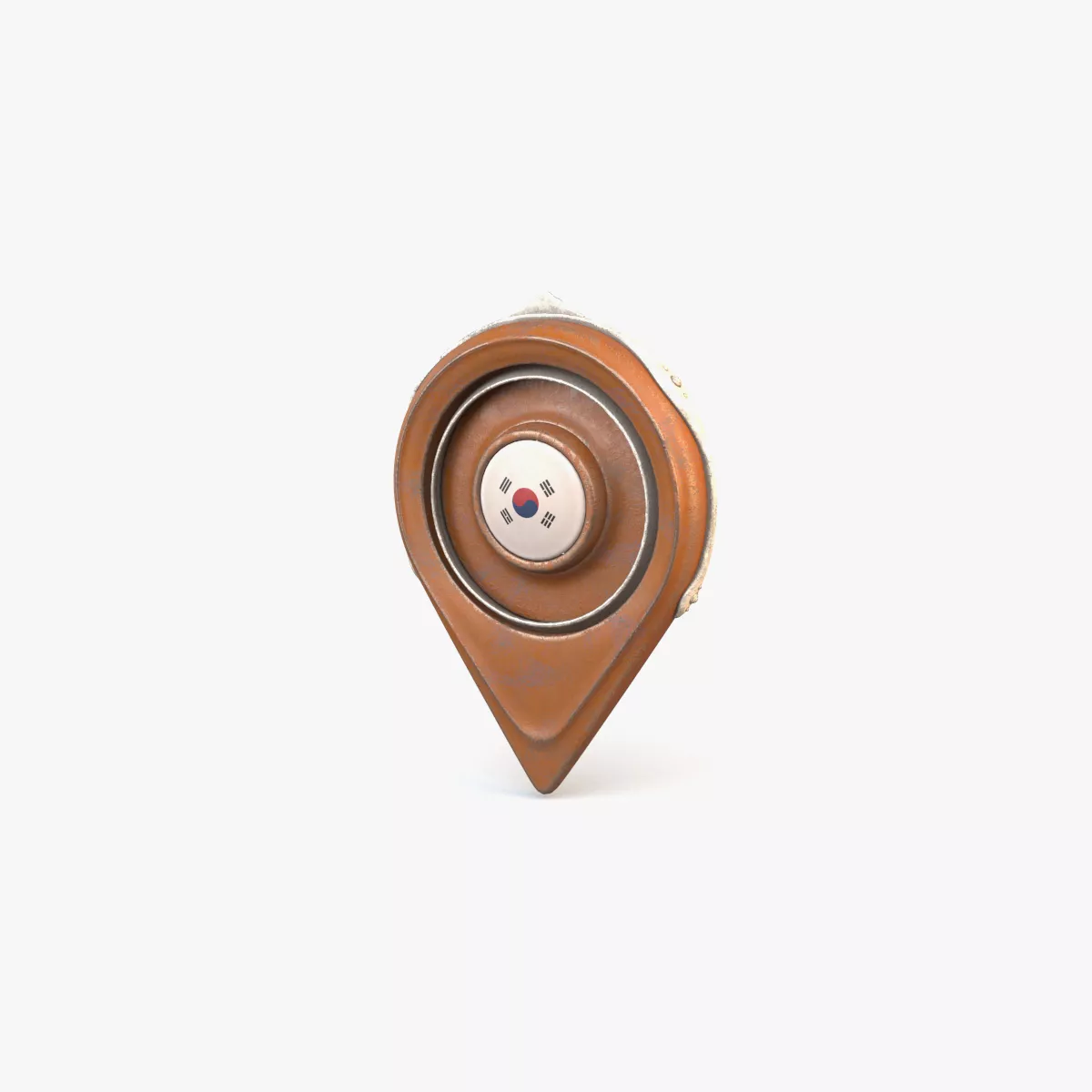 SouthKorea Flag Icon Low-poly 3D model