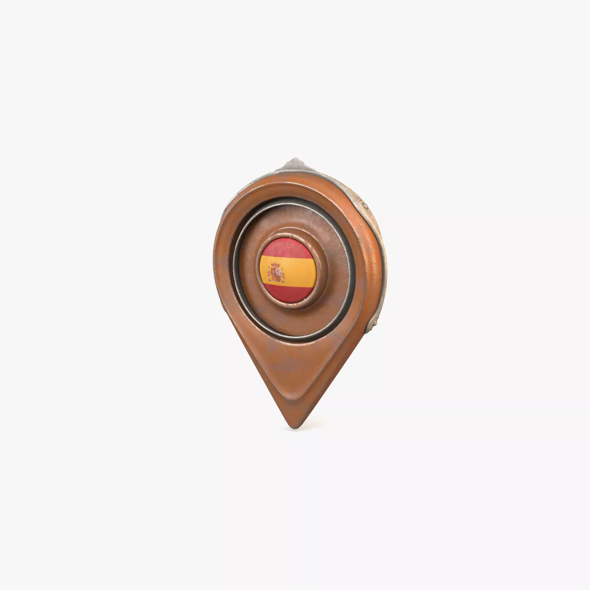 Spain Flag Icon Low-poly 3D model