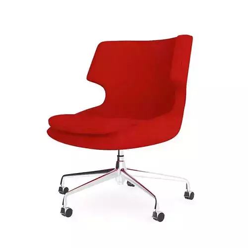 Red Fabric Swivel Chair