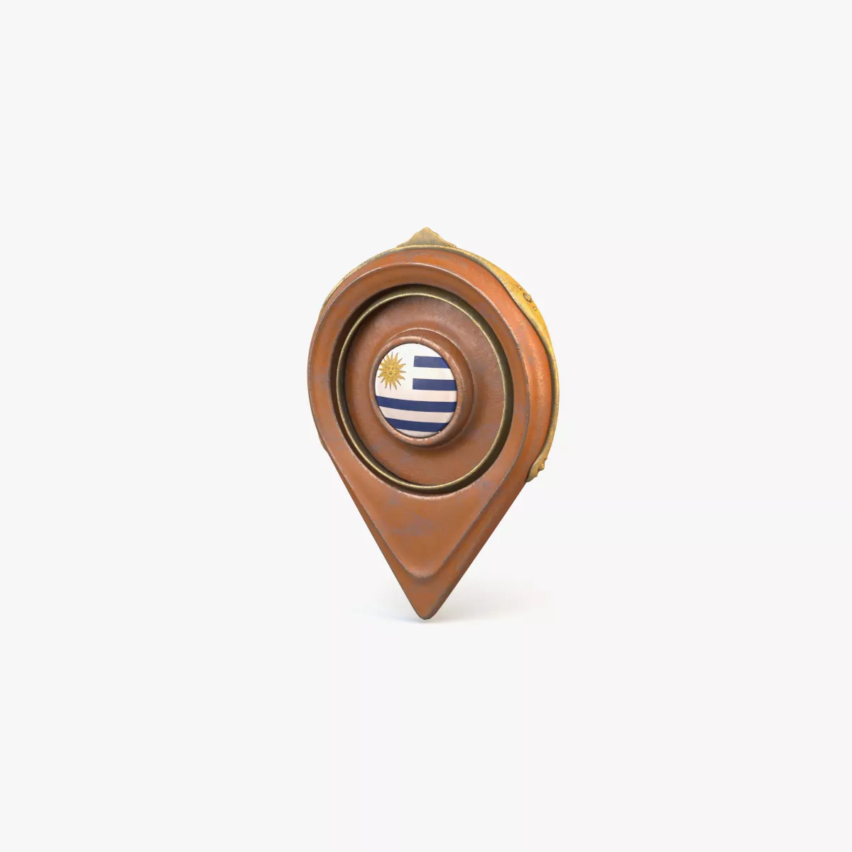 Uruguay Flag Icon Low-poly 3D model