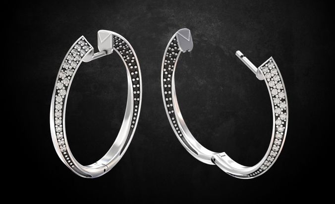 Earrings elegant 130 3D print model