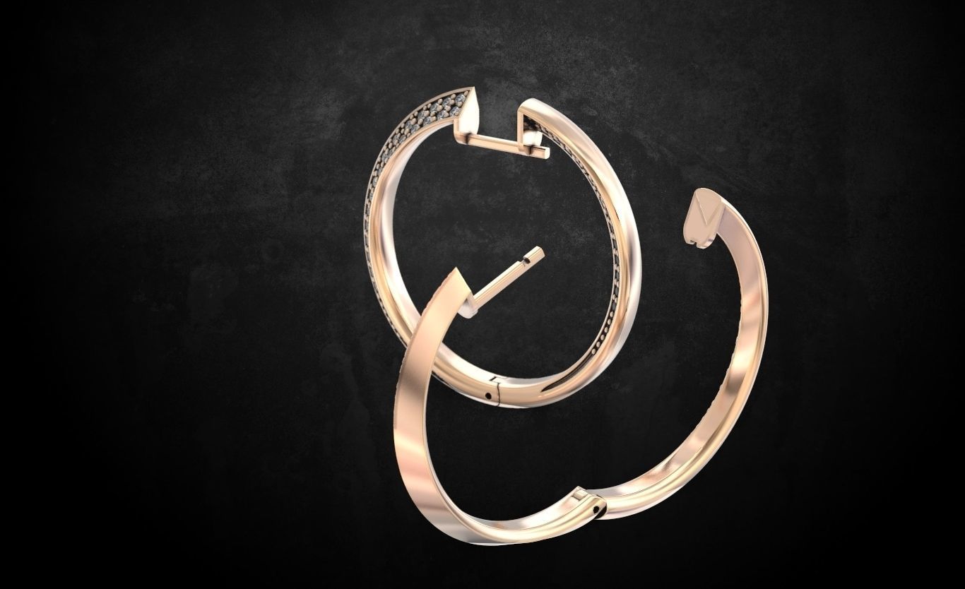 Earrings elegant 130 3D print model_1