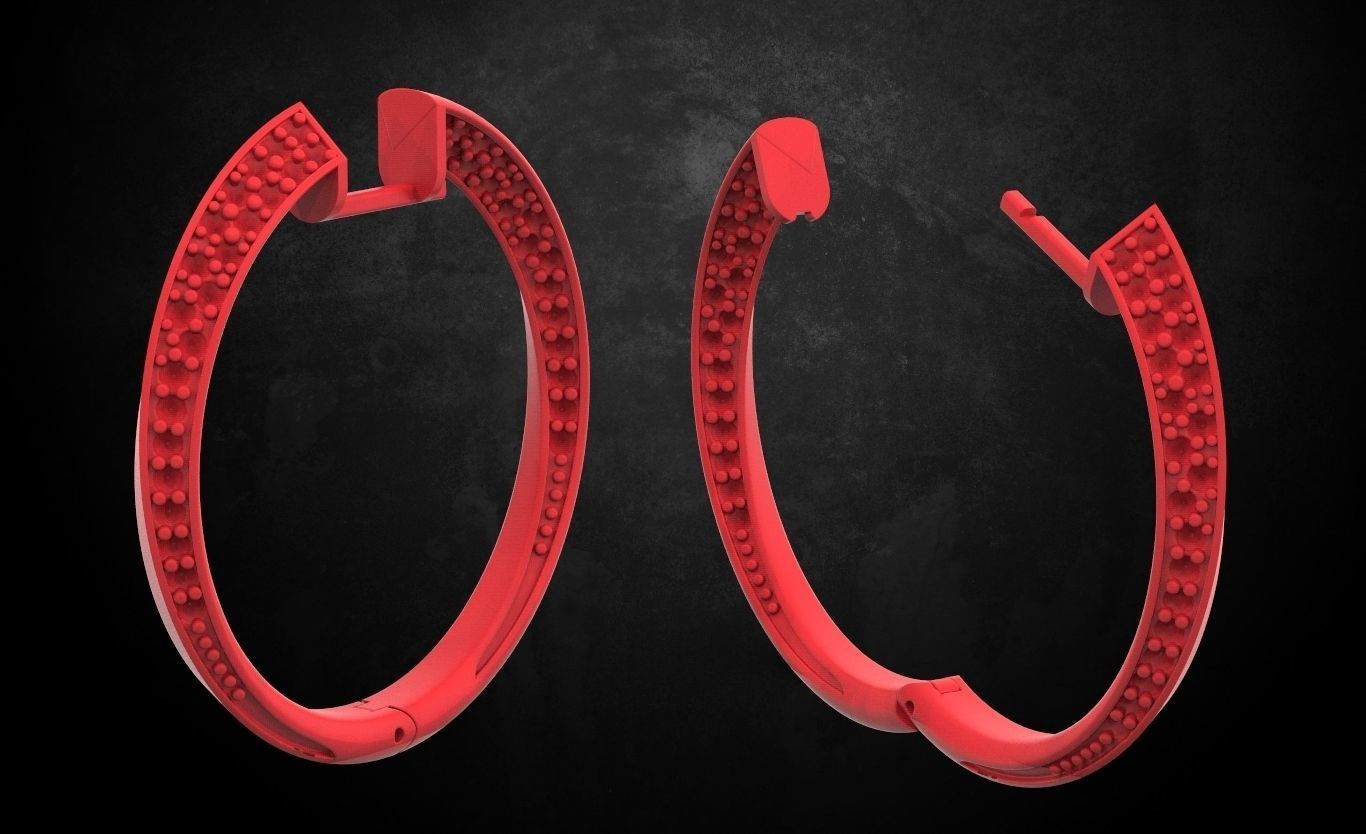 Earrings elegant 130 3D print model_7