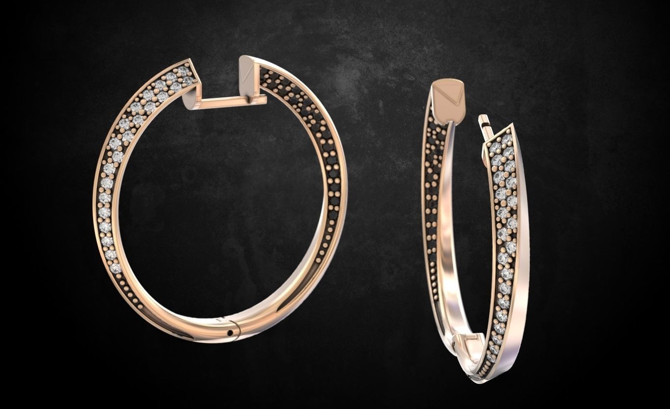 Earrings elegant 130 3D print model_3