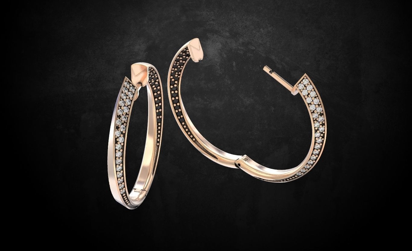 Earrings elegant 130 3D print model_6