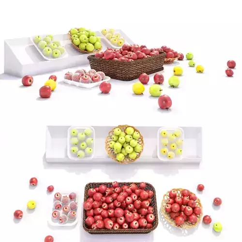 Fruits Collection apples on trays