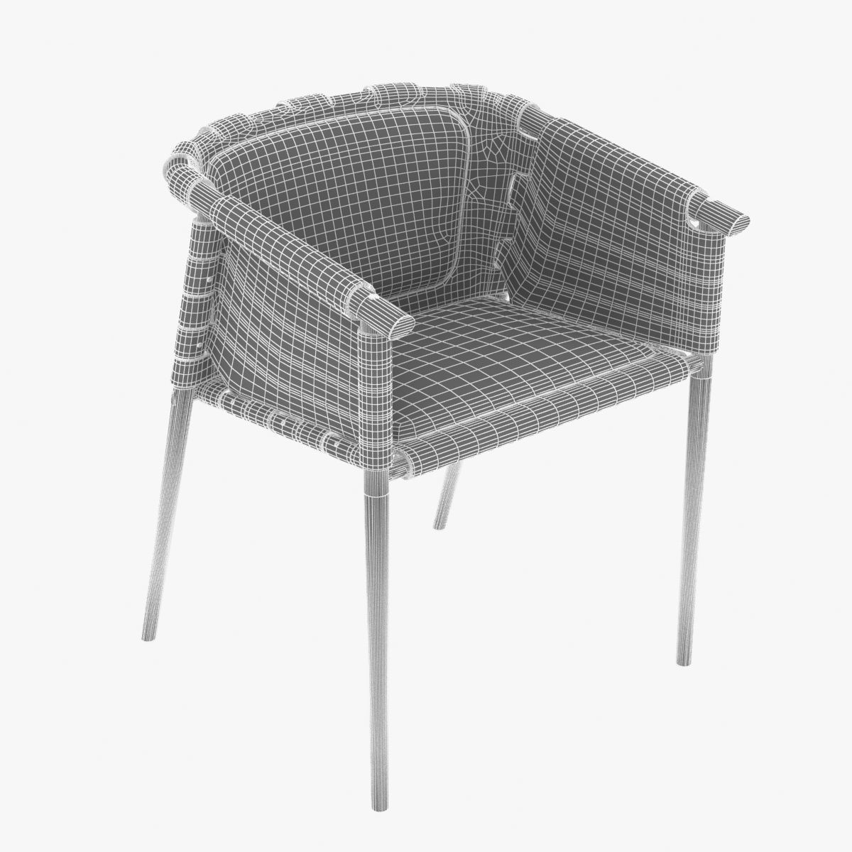 cargo dining occasional chair by benjamin hubert for  la espada 3D model_8