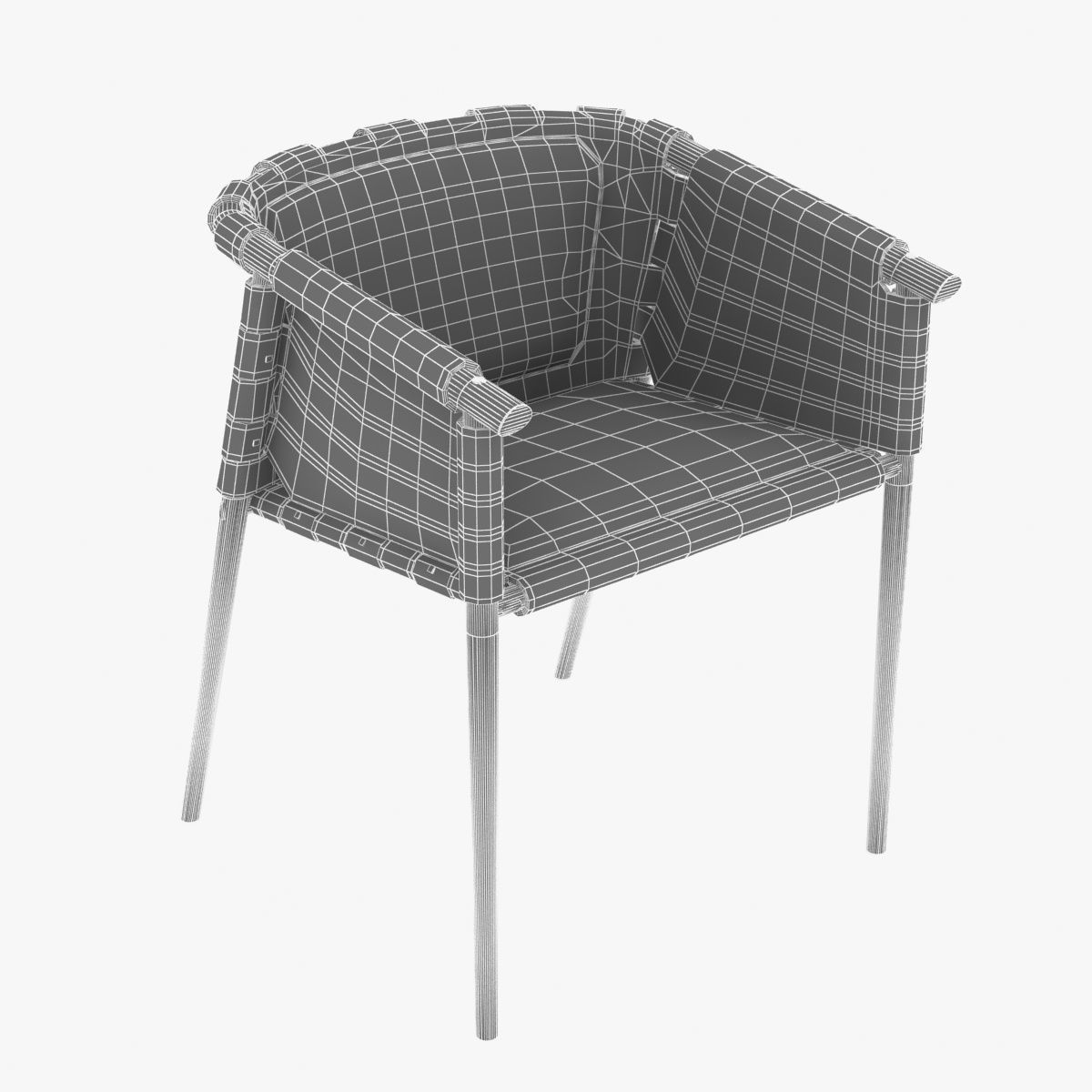cargo dining occasional chair by benjamin hubert for  la espada 3D model_11