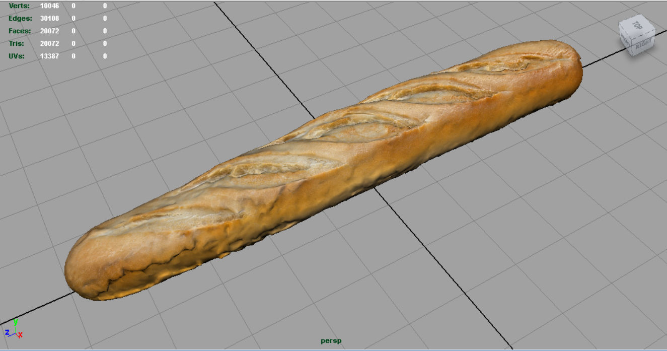Loaf of bread Low-poly 3D model_2