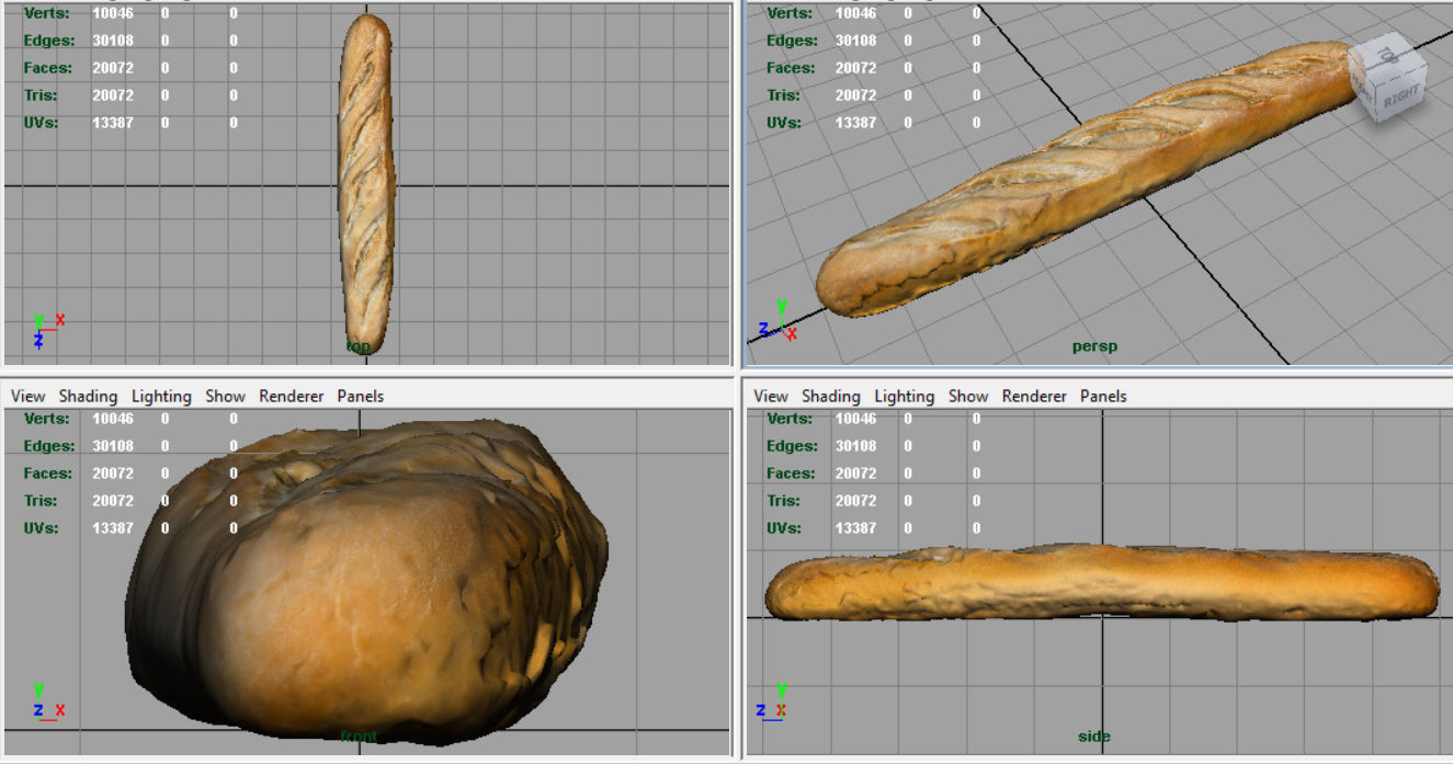 Loaf of bread Low-poly 3D model_14